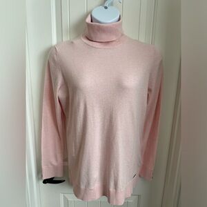 NWT Cotton Button-Trim Turtleneck Sweater, Created for Macy's, Pale Pink, XL